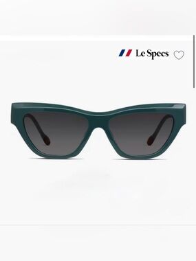 Le Specs Teal Cat-Eye Sunglasses with Gradient Gray Lenses